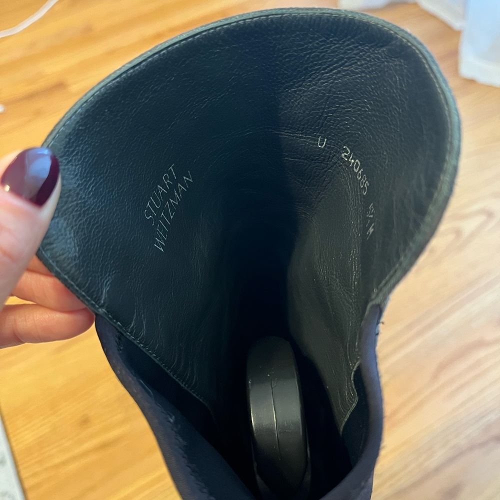 Stuart Weitzman Halftime Suede Boots, Slate Gray - image 7